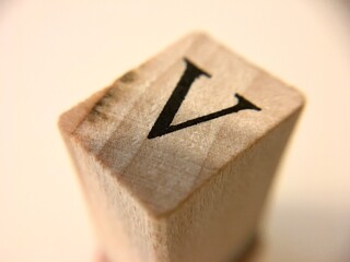Letter V Rubber Stamp For Arts & Crafts Close Up