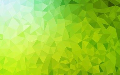 Light Green, Yellow vector abstract mosaic backdrop. Shining polygonal illustration, which consist of triangles. A new texture for your web site.