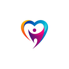heart and people for human care logo design