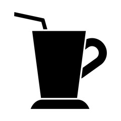cup with straw icon, silhouette style