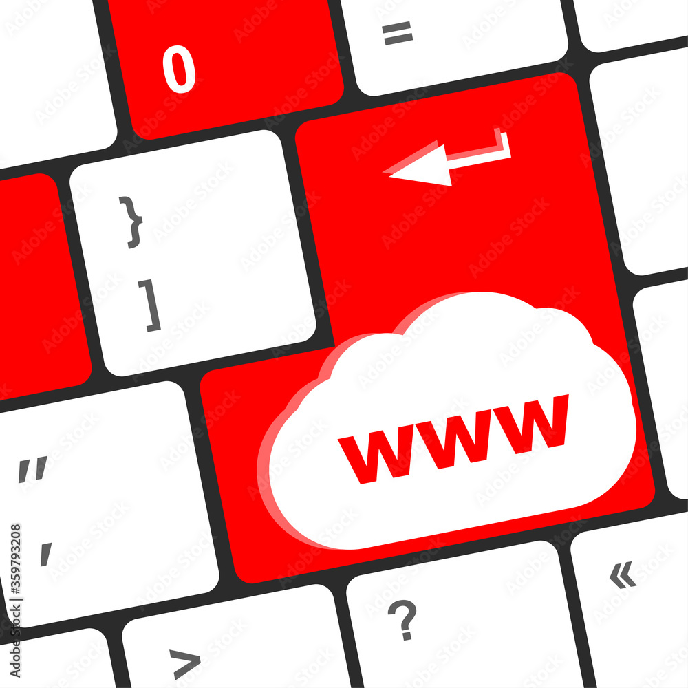 Poster www concept with key on computer keyboard
