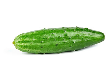 fresh long cucumber isolated on white background.