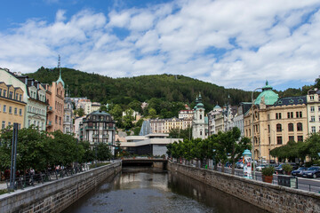 View of spa center in Karlovy Vary Czech Republic