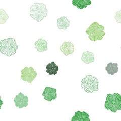 Dark Green, Yellow vector seamless natural background with flowers. Brand new colored illustration with flowers. Texture for window blinds, curtains.