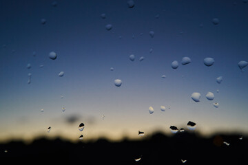Raindrops on glass