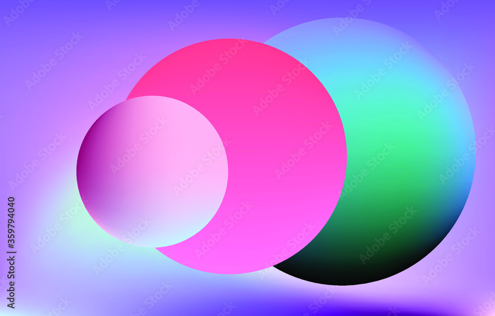 Poster Abstract geometic background with composition of colorful circles.