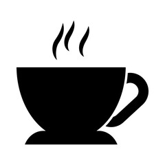 hot coffee mug icon, silhouette style