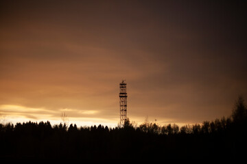 Signal transmission tower.