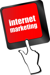 online marketing or internet marketing concepts, with message on enter key of keyboard key
