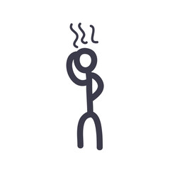 Stickfigure with fever fill style icon vector design