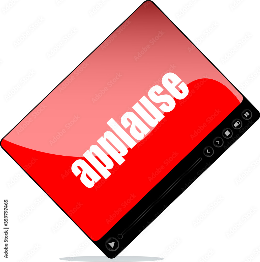 Poster video player for web with applause word