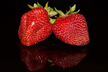 The first strawberry of 2020 from its garden.