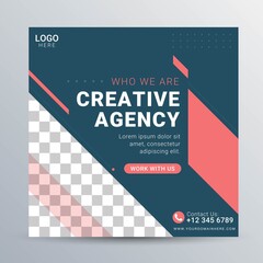 Digital agency social media post square banner template for promotion