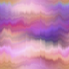Wazig regenboog kleurovergang glitch abstracte artistieke textuur achtergrond. Golvend onregelmatig bloeden kleurstof naadloze patroon. Digitaal ombre vervormd aquareleffect over de hele print