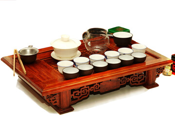 Obraz na płótnie Canvas Set for tea ceremony isolated on white background