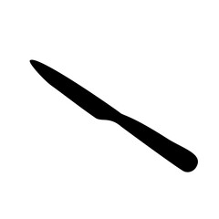 Sharp kitchen knife. Vector image.