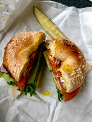 Turkey bagel sandwich