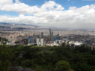 Fototapeta na wymiar Views from Montserrate Bogota Colombia mountain 2019
