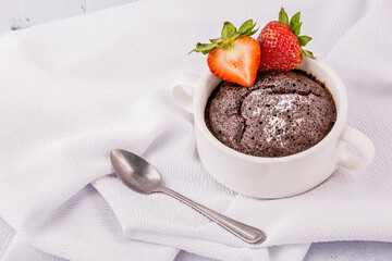 Brownie with strawberry fruit