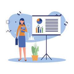 Woman avatar with board vector design