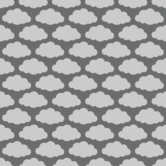 Fluffy cloud seamless repeat pattern background