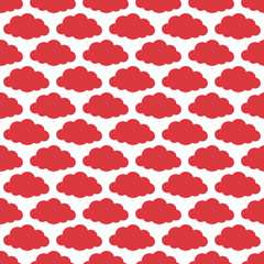 Fluffy cloud seamless repeat pattern background