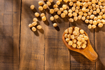 Organic popping Quinoa - Chenopodium quinoa. Text space