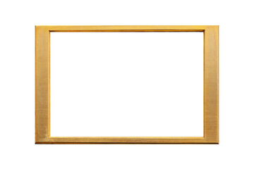 Vintage rectangle golden frame on a white background, isolated