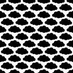 Fluffy cloud seamless repeat pattern background