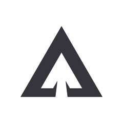 Up triangle arrow or above direction flat style icon vector design
