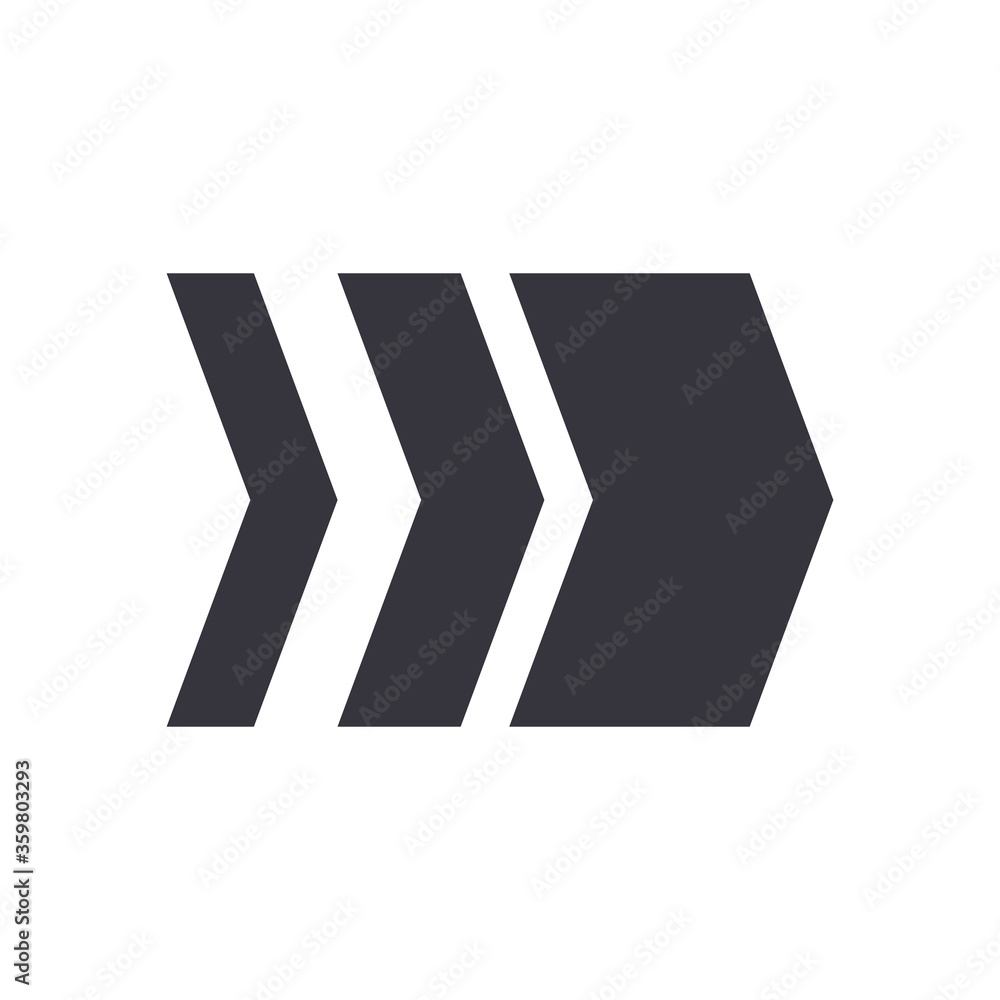 Poster next arrows or right direction flat style icon vector design
