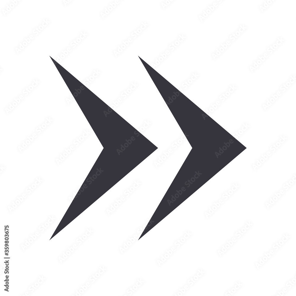 Poster next arrows or right direction flat style icon vector design