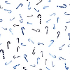 Light BLUE vector seamless layout with christmas sweet desserts.