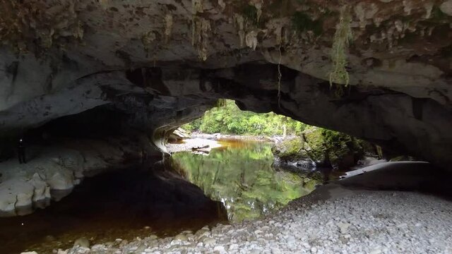 Moria Gate Arch near Karamea 1, Droneshot