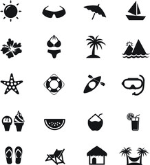 summer icons set