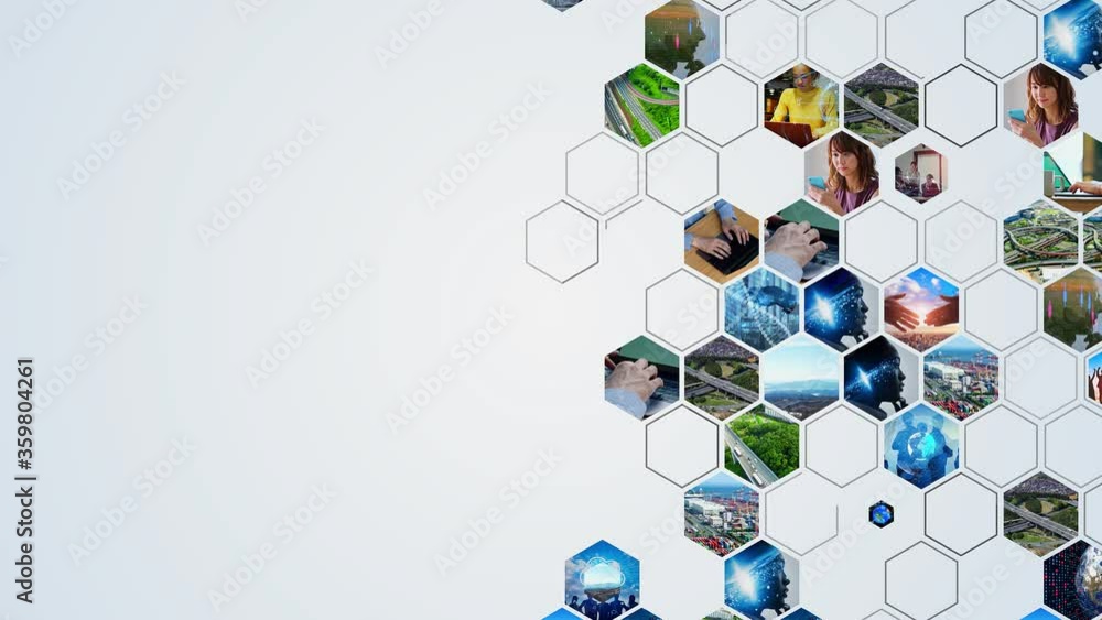 Aufkleber A lot of video in cyberspace. Business background pattern animation. Business strategy.