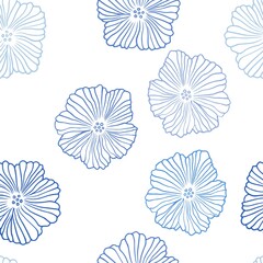 Light BLUE vector seamless doodle background with flowers. Brand new colored illustration with flowers. Design for wallpaper, fabric makers.