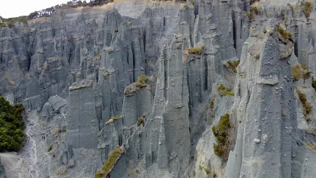 The Putangirua Pinnacles formation from LOTR 3, Droneshot