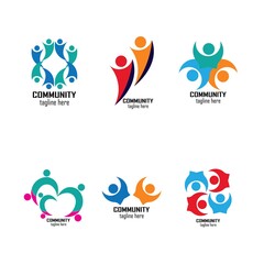 Adoption and community care Logo template vector icon
