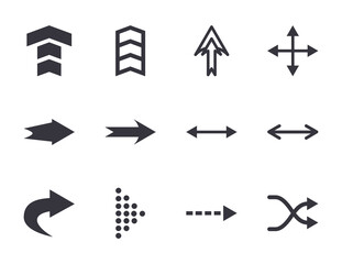 Arrows with differents directions flat style icon set vector design