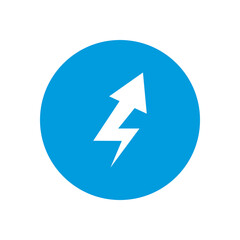 Up thunder arrow or above direction block style icon vector design