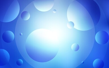 Light BLUE vector backdrop with dots. Blurred bubbles on abstract background with colorful gradient. Pattern can be used for futuristic ad, booklets.