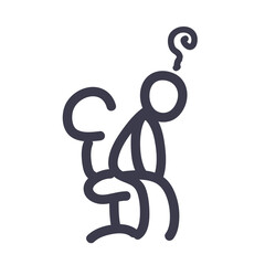 Stickfigure with headache on seat fill style icon vector design