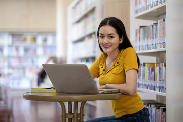 University students in the library