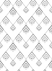 Repeat Geometric Graphic Gatsby Pattern Texture. Seamless Modern Vector Symmetrical Design Pattern. Repetitive East Arc Shapes 