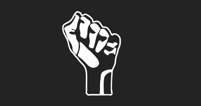 animated video of the movement logo black lives matter, symbol against racism and protests around the world, anti-racist, diversity, racial, social causes,
