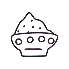 Indian rice bowl line style icon vector design