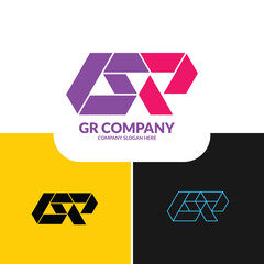 GR or letter logo. Unique attractive creative modern initial GR, R G, G R initial based letter icon logo