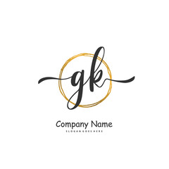G K GK Initial handwriting and signature logo design with circle. Beautiful design handwritten logo for fashion, team, wedding, luxury logo.