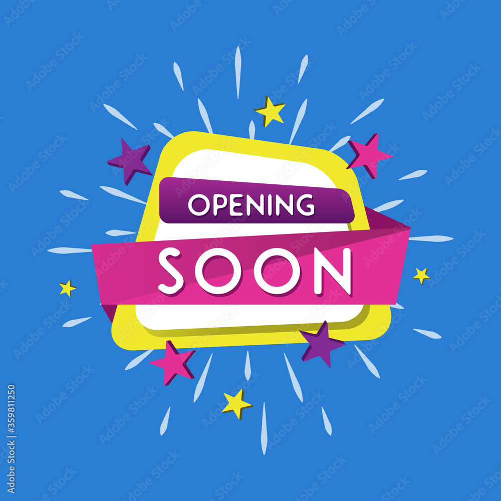 Poster grand opening with colorful element design vector for business promotion